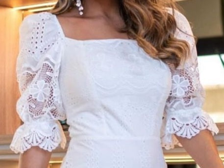 Vestido em laise algodão